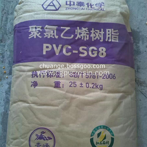 Zhongtai PVC Resin SG8 K57 for UPVC